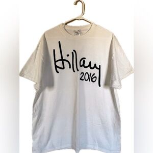 Gildan Hillary 2016 White Tee- crewneck. New without tag. Unisex size XL